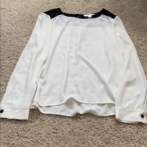 Cream long sleeve blouse